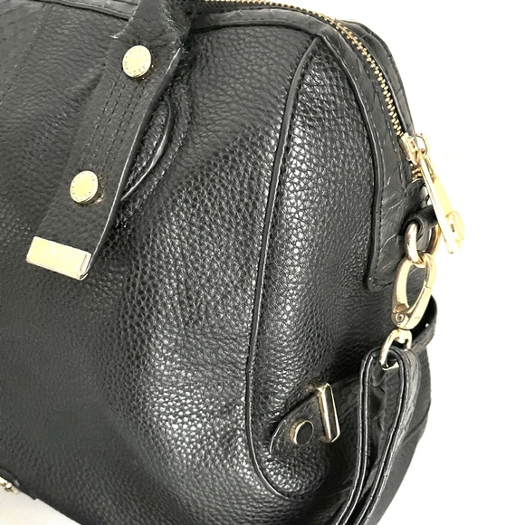 😍🌻 Steve Madden Medium Purse Satchel Shoulder Bag Black Snake Vegan Leather - Picture 4 of 14